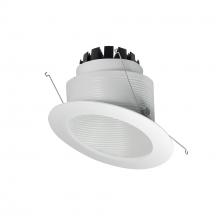  NRM3-6S2L240FW - 6" Marquise III Round Slope Baffle, 1200lm, 4000K, Flood Optic, White Baffle/White Flange