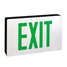  NX-505-LED/G/2F - Die-Cast LED Exit Signs with AC only, Green Letters, Black Housing, 2 Faces