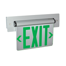  NX-814-LEDG2MA - Recessed Adjustable LED Edge-Lit Exit Sign, 2 Circuit, 6" Green Letters, Double Face / Mirrored