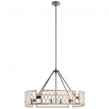  52078WWW - Oana™ 6 Light Oval Chandelier White Washed Wood