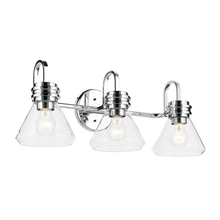  55155CHCLR - Farum 26" 3-Light Vanity Light with Clear Glass in Chrome