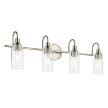  55212NI - Kavi 31.5" 4-Light Vanity Light with Clear Glass in Brushed Nickel