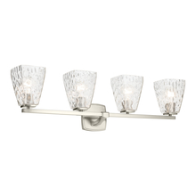  55217NIWTR - Marant 33.25" 4-Light Vanity Light with Clear Water Glass in Brushed Nickel