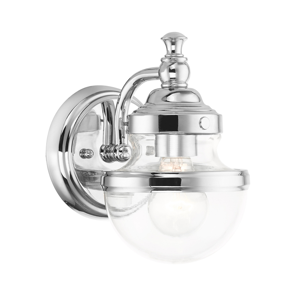 polished chrome wall sconce