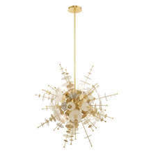  40076-12 - 6 Lt Satin Brass Pendant Chandelier