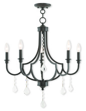  40885-92 - 5 Light English Bronze Chandelier