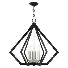  40926-04 - 6 Lt Black Chandelier