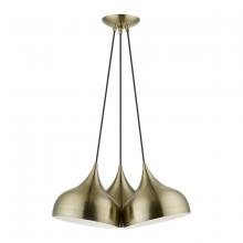  40983-01 - 3 Light Antique Brass Cluster Pendant