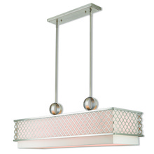  41106-91 - 6 Lt BN Linear Chandelier