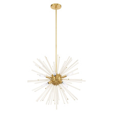  41256-12 - 8 Lt Satin Brass Pendant Chandelier