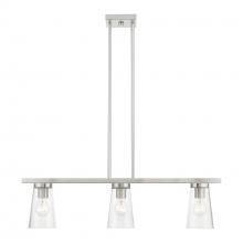  46713-91 - 3 Light Brushed Nickel Linear Chandelier