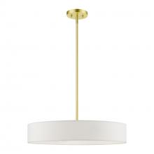  46924-12 - 4 Light Satin Brass with Shiny White Accents Medium Drum Pendant