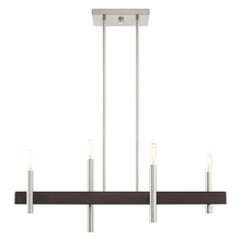  49334-91 - 4 Lt Brushed Nickel Linear Chandelier