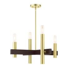  49994-12 - 4 Lt Satin Brass Chandelier