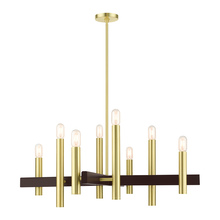  49998-12 - 8 Lt Satin Brass Chandelier