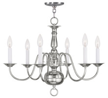  5006-35 - 6 Light Polished Nickel Chandelier