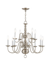  5012-91 - 12 Light Brushed Nickel Chandelier