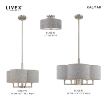  51364-91 - 4 Lt Brushed Nickel Pendant Chandelier