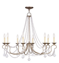  6518-73 - 8 Light Antique Silver Leaf Chandelier