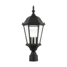  7563-14 - 3 Lt Textured Black Outdoor Post Top Lantern