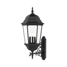  7566-14 - 3 Lt Textured Black Outdoor  Wall Lantern