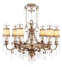  8807-65 - 6 Light Vintage Gold Leaf Chandelier