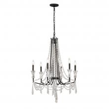  270C06OX - Barcelona 6-Lt Crystal Chandelier - Onyx