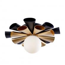  372S01SMBFG - Daphne 1-Lt Convertible Flush Mount/Sconce - Matte Black/French Gold