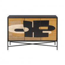  505ST48A - Parker Credenza - Black/Walnut/White Ashe/Cherry/Black Oak