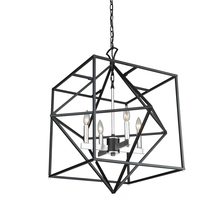  AC11204PN - Roxton 4 Light Chandelier (Matte Black & Polished Nickel)