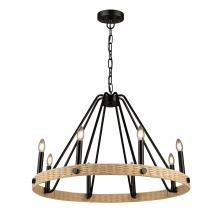  AC11718BK - Perris 8 Light Chandelier Black