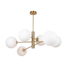  AC11766BR - Aurelia Collection 6-Light 48" Chandelier Brass