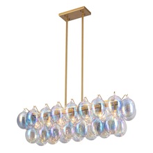  AC11998LU - Globo Collection 8-Light Island/Pool Table Iridescent and Brass