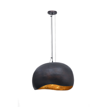  46439-017 - Baleia 3 Light Pendant in Black and Gold Foil