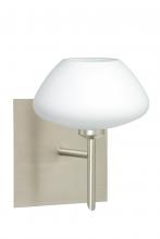 Besa Lighting 1SW-541007-LED-SN-SQ - Besa Wall With SQ Canopy Peri Satin Nickel Opal Matte 1x5W LED