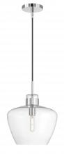  3741-CH-CL - Aurora 1-Light Glass Pendant - Chrome