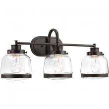  P300082-020 - Judson Collection Three-Light Antique Bronze Clear Glass Farmhouse Bath Vanity Light