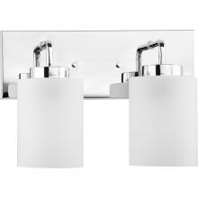  P300328-015 - Merry Collection Two-Light Polished Chrome and Etched Glass Transitional Style Bath Vanity Wall Ligh