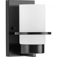  P300413-31M - Reiss Collection One-Light Modern Farmhouse Matte Black Vanity Light