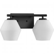  P300431-31M - Copeland Collection Two-Light Matte Black Mid-Century Modern Vanity Light