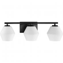  P300432-31M - Copeland Collection Three-Light Matte Black Mid-Century Modern Vanity Light