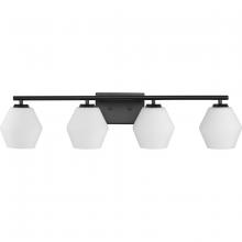  P300433-31M - Copeland Collection Four-Light Matte Black Mid-Century Modern Vanity Light