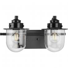  P300435-31M - Northlake Collection Two-Light Matte Black Clear Glass Transitional Bath Light