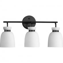  P300486-31M - Lexie Collection Three-Light Matte Black Contemporary Vanity Light