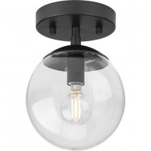  P350234-31M - Atwell Collection One-Light Matte Black Mid-Century Modern Semi-Flush Mount