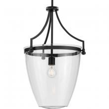  P500361-31M - Parkhurst Collection One-Light New Traditional Matte Black Clear Glass Pendant Light