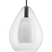  P500439-31M - Carillon Collection One-Light Matte Black Large Contemporary Pendant