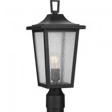  P540093-031 - Padgett Collection One-Light Transitional Textured Black Clear Seeded Glass Outdoor Post Light