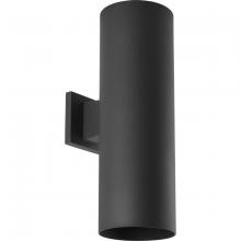  P560293-031-30 - 6" LED Outdoor Up/Down Modern Black Wall Cylinder with Glass Top Lens