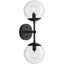  P710114-31M - Atwell Collection Two-Light Matte Black Mid-Century Modern Wall Sconce